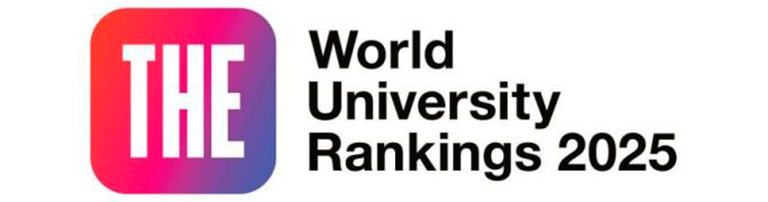 Logo del Times Higher Education World University Rankings vinculado al prestigio académico de la Universidad Panamericana en Derecho